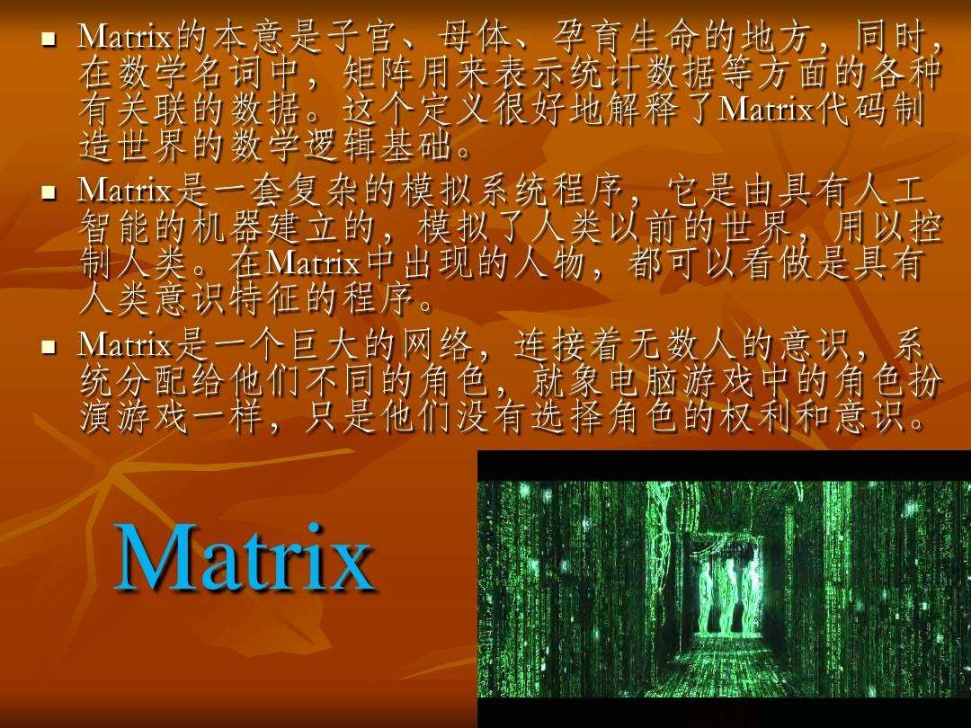 黑客帝国细思极恐的地方的简单介绍